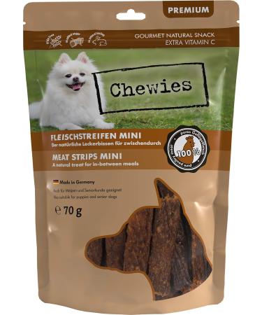 Meat strips Mini Dogeleckerli made of 100 % poultry meat - 70 g - snack for small dogs - air -dried poultry curls - hypoallergenic & grain -free - poultry D rrfleisch poultry mini