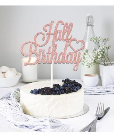 Half Birthday Cake Topper 1/2 Birthday Cake Topper Decorations 6 Months Birthday Decorations 6 Month Birthday Baby Shower Cake Topper Happy Half Birthday Decorations Rose Gold Glitter - Buy Online on GoSupps.com