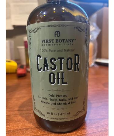 First Botany Castor Oil 16 fl oz - Ultimate Emollient for Hair Growth Skin Moisturizer & Nail Care | Multi-Use Eyebrow & Eyelash Serum - Buy Online on GoSupps.com
