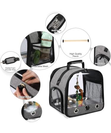 SUERTREE Bird Carrier Bag Bird Travel Cage with Stand Small Bird Carrier for Parrot Portable Bird Carrier Travel Bag Pet Transparent Breathable Travel Cage - Buy Online on GoSupps.com