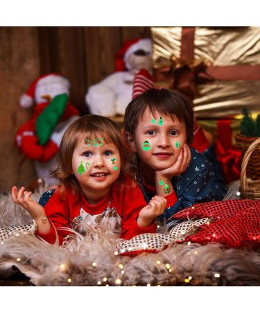Christmas Luminous Temporary Tattoo Stickers for Kids - Glow in the Dark Waterproof Decals (10 Sheets) - Perfect Gift Idea - Buy Online on GoSupps.com