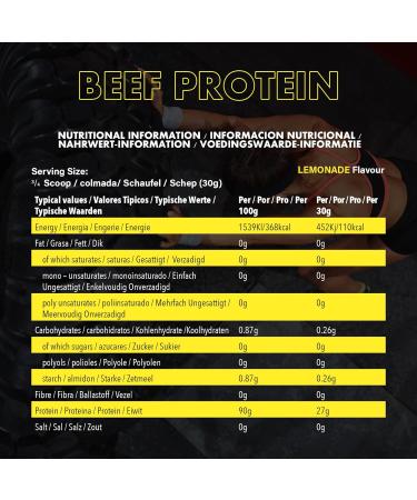 NXT Beef Protein Isolate 540g - High Protein Powder in Natural Amino Acids - Paleo Keto Friendly - Dairy and Gluten Free | 540g | Lemonade - Buy Online on GoSupps.com