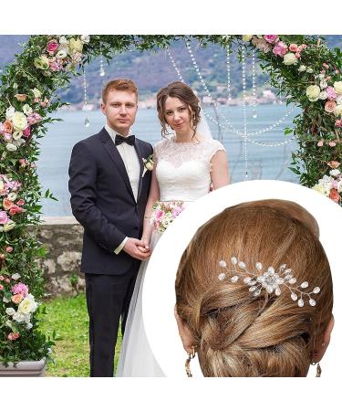WBCBEC 5-Piece Pearl & Crystal Wedding Hair Pins Set - Bridal Accessories in Gold for Brides, Bridesmaids, and Flower Girls - Buy Online on GoSupps.com