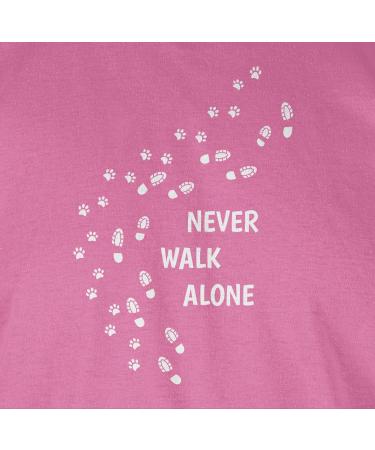 Shirtracer Women's Shirt - Perfect Gift for Dog Owners | Never Walk Alone Paw Prints - Pink XXL - Buy Online on GoSupps.com
