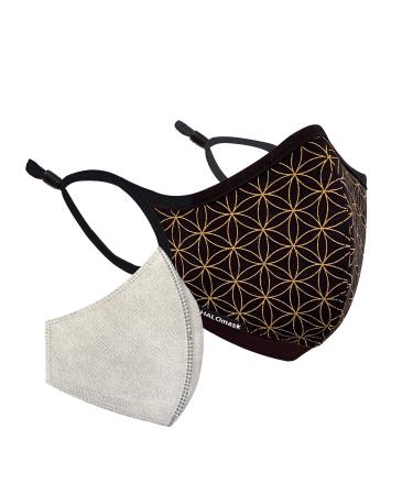 Halo Life Face Mask - Reusable/Washable with Replaceable Nanofiber Filter - Lightweight Ultra-Breathable Form-Fitting, Specific Sizes and Adjustable to fit for Women/Men/Children- 200 Hour Filter Life Medium (Pack of 1) Bl…