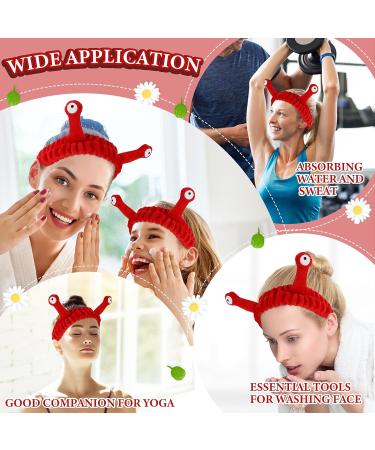 Molain Cartoon Coral Fleece Headband | Cute Elastic Hair Band for Women - Perfect for Makeup & Face Washing - Red - Buy Online on GoSupps.com