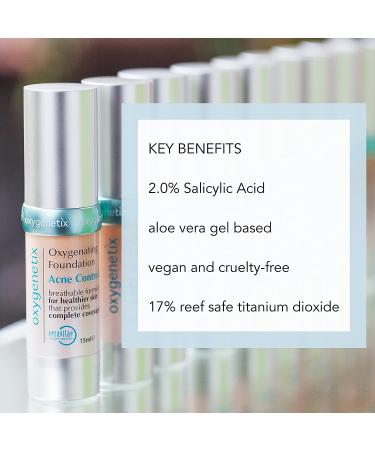 Oxygenetix Acne Control Foundation - 15ml - Almond | Long-lasting Coverage for Acne-prone Skin - Buy Online on GoSupps.com