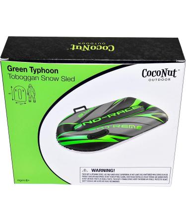 CocoNut Outdoor 48 Inflatable Toboggan Sled - Heavy Duty Snow Sled with Sturdy Handles | Cold Resistant Lightweight Tube for Kids, Teens, and Adults - Green Typhoon - Buy Online on GoSupps.com