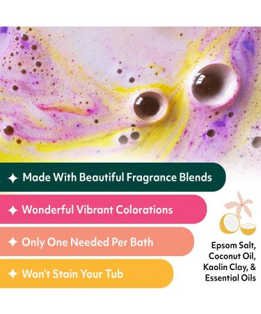 Bubbly Belle 12 Handmade Aromatherapy Bath Bombs Gift Set with Essential Oils - Vegan, 5 oz Each - Buy Online on GoSupps.com