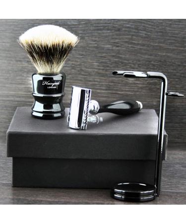 Classic DE Safety Razor & Synthetic Hair Brush Gift Set - Free Blades Included | International Shipping - Buy Online on GoSupps.com