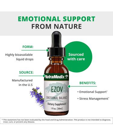 NutraMedix Ezov Hyssop Plant Drops - Liquid Supplement for Stress Management Relaxation Antioxidant Support & Gut Health - Liquid Herb Extract for Mood & Emotional Support (1oz / 30ml) - Buy Online on GoSupps.com