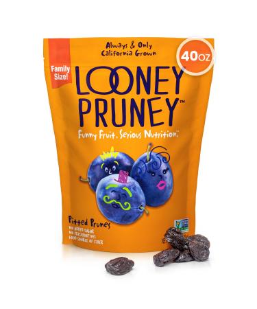 Looney Pruney Pitted Dried Prunes for the Entire Family | Always California-Grown | Kosher | No Added Sugar & No Preservatives (40 oz) Family Size (40 oz)