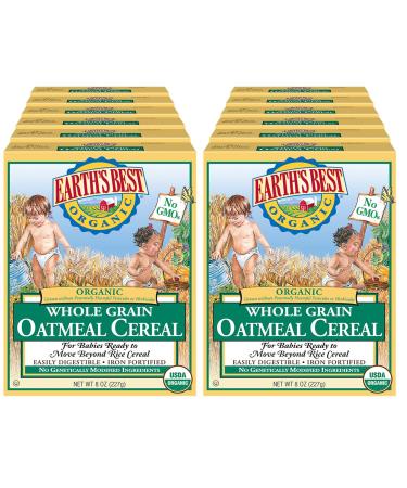 Earth's Best Organic Whole Grain Oatmeal Infant Cereal - 96 oz (Pack of 12) - Buy Online on GoSupps.com