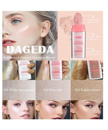 3pcs Fairy Dust Highlighter Stick Set for Face, Hair, and Body - Shimmery Makeup Sparkle Powder for High Gloss Blush, Contour, and Shine - Buy Online on GoSupps.com