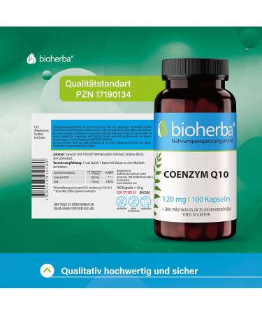 Buy Bioherba Coenzyme Q10 High Dose - 100 Capsules with Zinc | Antioxidant Support for Cell Protection & Metabolism | PZN 17190134 - International Shipping Available - Buy Online on GoSupps.com