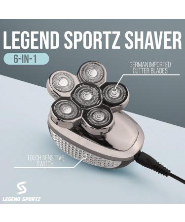 6-in-1 Cordless Comfort Head Shaver for Bald Men - Waterproof Electric Razor with Clippers Trimmers and Massager - Perfect Gifts for Men - Buy Online on GoSupps.com
