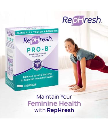 RepHresh Pro-B Probiotic Supplement for Women - 30 Oral Capsules | Boost Vaginal Health & Balance | International Shipping Available - Buy Online on GoSupps.com