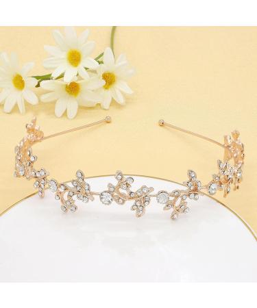 Ammei Flower Shape Bridal Tiara Headpiece in Light Rose Gold - Wedding Hair Accessories - Buy Online on GoSupps.com