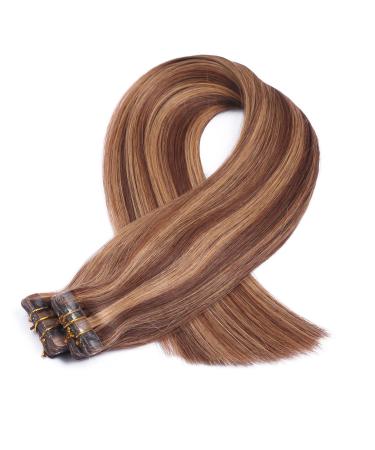 Buy #6/27 Tape-In Hair Extensions - 40cm 100% Remy Real Hair 50 Bricks | Durable Adhesive for Seamless Application - Buy Online on GoSupps.com