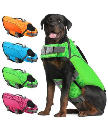 Alagirl's dog vest medium ripstop dog Lifeguard vest with a rescue handle for small medium and large dogs Aladlj004 Green L L: 53-72cm (chest circumference) green