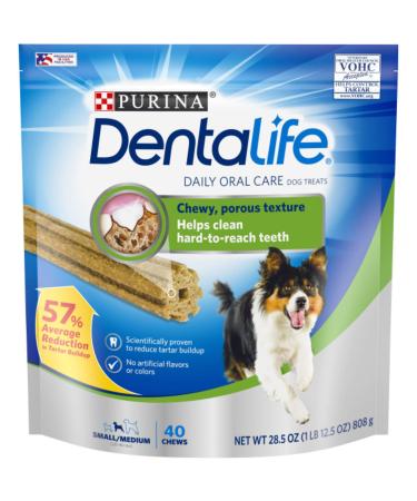 Purina DentaLife Daily Oral Care Small/Medium Adult Dental Dog Chew Treats 40 Treats Total