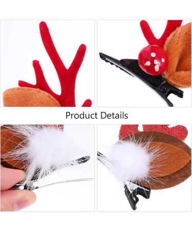 Lurrose Christmas Reindeer Antlers Headband & Hair Clips Festive Hair Accessories (3 Pairs) - Buy Online on GoSupps.com
