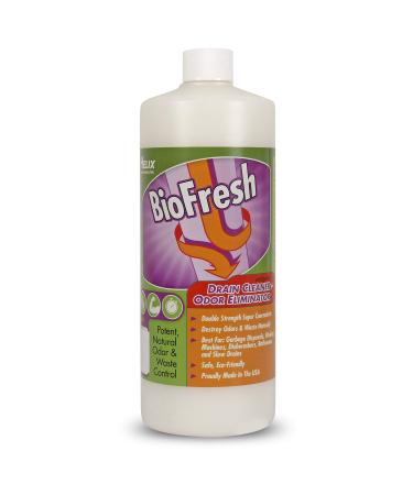 BioFresh - Enzyme Drain Cleaner & Odor Eliminator. Deodorizes and Unclogs Smelly Garbage Disposals, Washing Machines and Slow Drains. Super Concentrate w/Pleasant Fragrance (32oz)