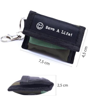mantuuu CPR Ventilation Mask Set of 2 | Essential First Aid Kit with Disposable Gloves & Key Ring Carabiner - International Shipping Available - Buy Online on GoSupps.com