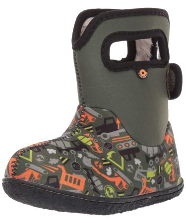 BOGS BABY WELLINGTON BOOTS PLUM FLOWER STRIPE 71565 SIZE UK 3-8 8 UK Child Construction Green Multi