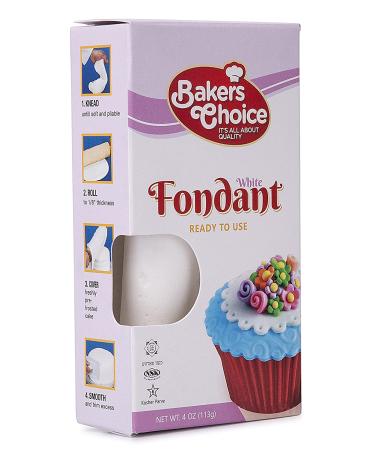 4 oz. White Fondant Icing - Ready to Use Cake Decorating Frosting by Bakers Choice - Kosher Dairy Free, Nut Free & Easy to Roll - Ideal for Cakes, Cupcakes, and Cookies - Buy Online on GoSupps.com