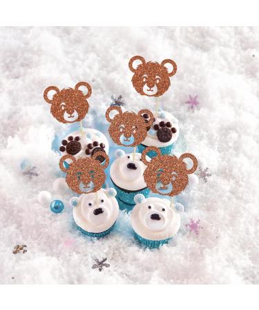 Ephlyn 24Pcs Baby Shower Cupcake Toppers Glitter Baby Shower Cupcake Picks Baby Shower Cake Decorations Gender Reveal Baby Shower Theme Baby Shower Kids Birthday Party Cake Decorations Supplies Brown Style 2 Brown - Buy Online on GoSupps.com