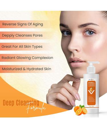 Vitamin C Facial Cleanser with Rose Hip Oil & Aloe Vera - Natural & Organic 5 oz - Shop Internationally - Buy Online on GoSupps.com