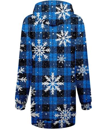 Shop Women s Christmas Cartoon Hoodie Dress | Long Sleeve Sweatshirt Blouse | Festive Print Jumper in Narrow Rock Blue - Buy Online on GoSupps.com