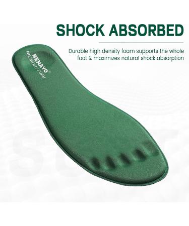2 Pair Memory Foam Insoles - Comfortable Replacement Insoles for Shock Absorption & Foot Relief | Men US 8 / Women US 10 - Buy Online on GoSupps.com
