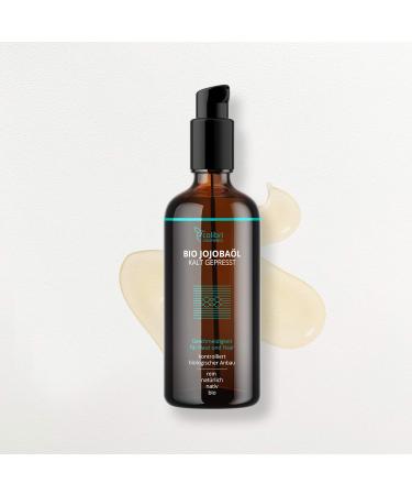 Organic Jojoba Oil Cold Pressed - 100% Pure - For Healthy Hair Nourished Skin and Strong Nails - Oil for Hair and Face - 100 ml in Light-Protection Glass Bottle - Virgin Oil - Made in Germany - Buy Online on GoSupps.com
