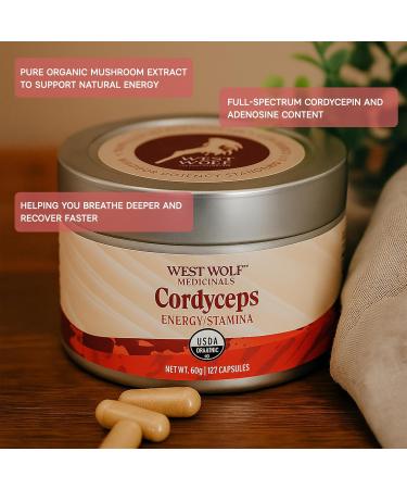 Cordyceps Mushroom Extract Capsules Organic High Potency 30% Beta-Glucans | Supports Energy Vitality & Endurance | Cordyceps Sinensis Organic Vegan Non-GMO | 120 Capsules / 4 month supply - Buy Online on GoSupps.com
