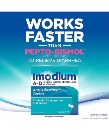 Imodium A-D Diarrhea Relief Caplets 48 ct. | Loperamide Hydrochloride Diarrheal Medicine - Buy Online on GoSupps.com