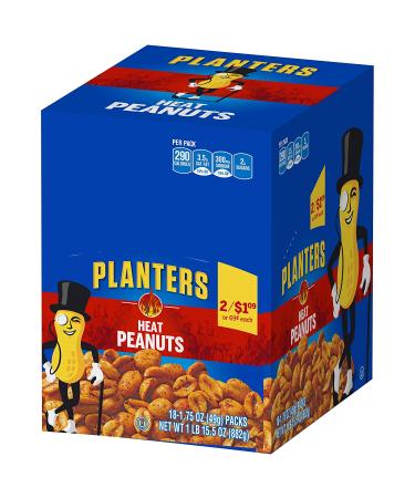 Planters Heat Peanuts 1.75 oz (Pack of 18) - Spicy Snack Packs for On-the-Go Crunch - Buy Online on GoSupps.com