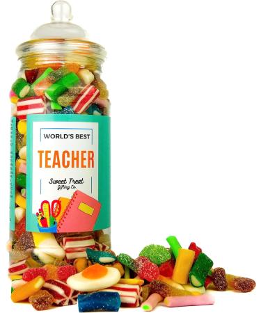 World's Best Teacher Thank You Gift for Teacher Sweets Jar Thank you Teacher Gifts 670g Jar of Sweets By The Sweet Treat Gifting Co. - Buy Online on GoSupps.com