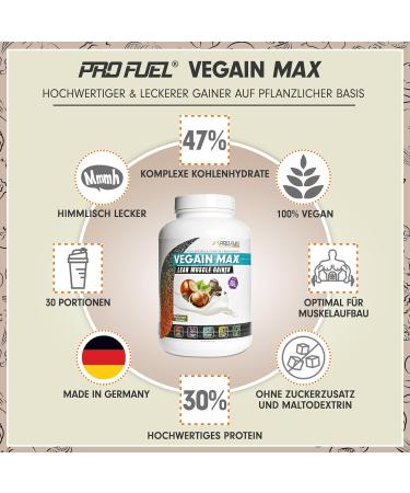 Buy Vegan Weight Gainer Chocolate Hazelnut 2x3kg | 570+ Kcal Pro Portion | High Protein 30% | Lactose-Free & Maltodextrin-Free | International Shipping - Buy Online on GoSupps.com