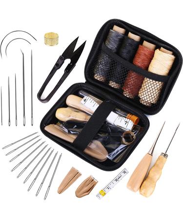Leather Sewing Kit  Leather Working Tools and Supplies  Leather Working Kit with Large-Eye Stitching Needles  Waxed Thread  Leather Upholstery Repair Kit  Leather Sewing Tools for DIY Leather Craft - Buy Online on GoSupps.com