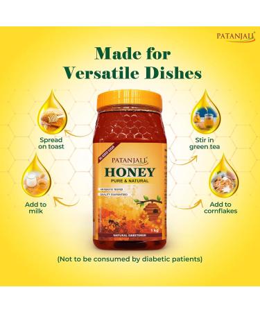 Patanjali Honey 1Kg / 33.82 fl oz 35.27 Fl Oz (Pack of 1) - Buy Online on GoSupps.com