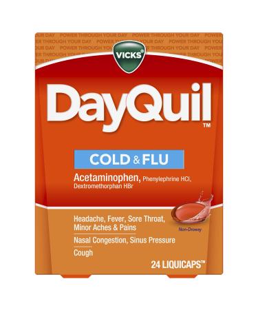 Vicks DayQuil Cough Cold and Flu Multi-Symptom Relief 24 LiquiCaps (OLD)