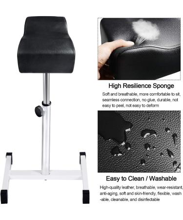 Pedicure Manicure Footrest Salon Spa Equipment | Adjustable Height Technician Nail Seat (Black) - Kalolary - Buy Online on GoSupps.com