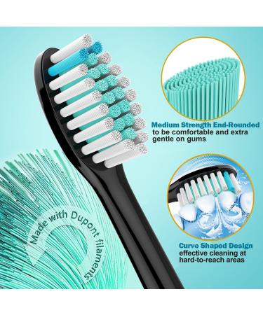 8-Pack Replacement Toothbrush Heads for Philips Sonicare HX6015/03 HX6053/64 - Compatible with 3rd Gen (2023 Release) - Black - Buy Online on GoSupps.com