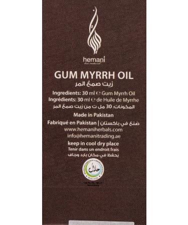 Hemani Gum Myrrh Essential Oil 30ml Zayt al-Mirrah - 100% Natural Cold-Pressed Halal | Commiphora molmol | Pure & Undiluted | Promotes Relaxation & Wellness. - Buy Online on GoSupps.com