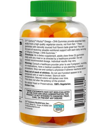 21st Century VitaJoy Omega + DHA Gummies - 120 Count for Brain & Heart Health - Buy Online on GoSupps.com