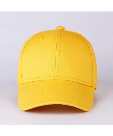 LANGZHEN 100% Cotton Kids Plain Baseball Cap Hat - Adjustable Sun Hat for Girls Boys 2-4 Years Yellow - Buy Online on GoSupps.com