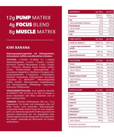 Buy Body IP Perfect Pre 3.0 Kiwi Banana - Vegan Pre Workout Shake Pump Booster Lactose-Free Aspartame-Free 20 Portions Made in Germany - International Shipping Available - Buy Online on GoSupps.com