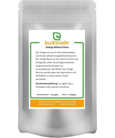 Ginkgo Biloba Powder - Premium Superfood from Ginkgo Tree Leaves - Available in Various Sizes up to 10kg - International Shipping Available - Buy Online on GoSupps.com